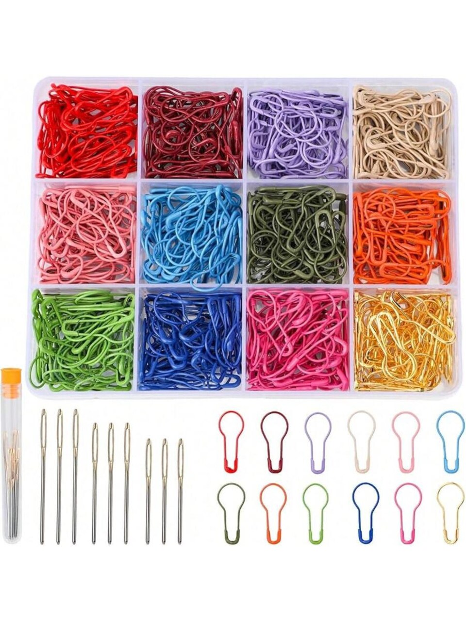 300 Pcs Crochet Markers, Metal Markers for Knitting and Crocheting,Markers Knitting And Crocheting, Safety Pins Fabric And Paper